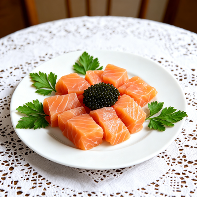 Sashimi-Grade Salmon Cubes